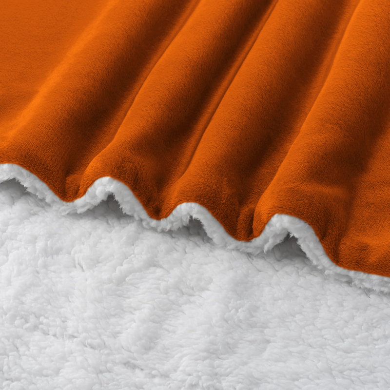 Joyan Extra Soft Sherpa Fleece Dual Sided Blanket, King, Rust