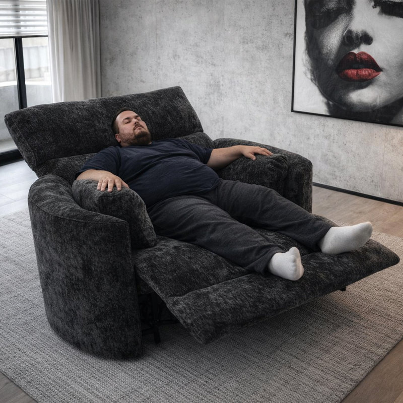 Canapé inclinable 52,5 po, Noir