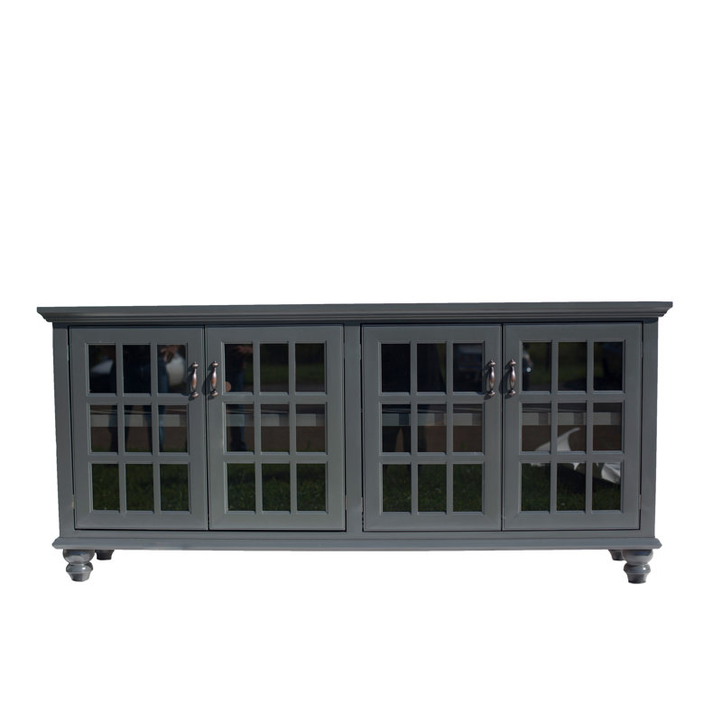 Kristi Unfinished TV Stand for TVs up to 88" with Fireplace Included, Cupola Yellow
