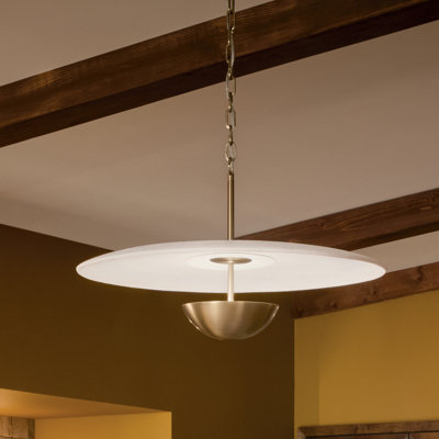 Luminaire suspendu 1 lumière DEL 24 po Mikale en bronze champagne Mikale