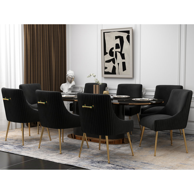 Chaise d'appoint en velours Baudel, Noir