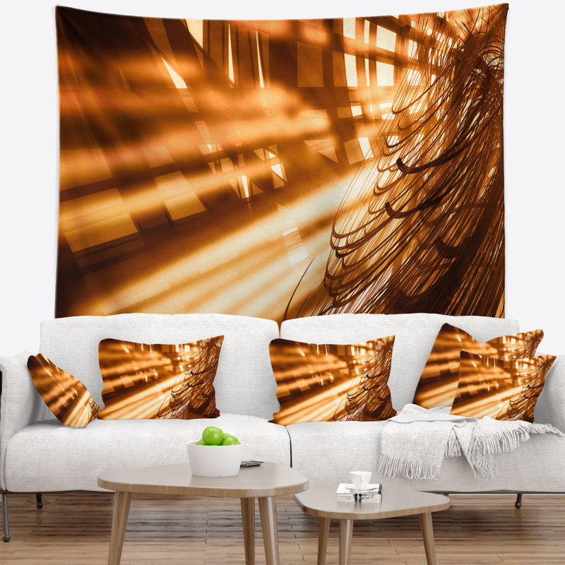 Tapisserie en polyester fractal 3d avec accessoires suspendus inclus, H 50 po x l 60 po