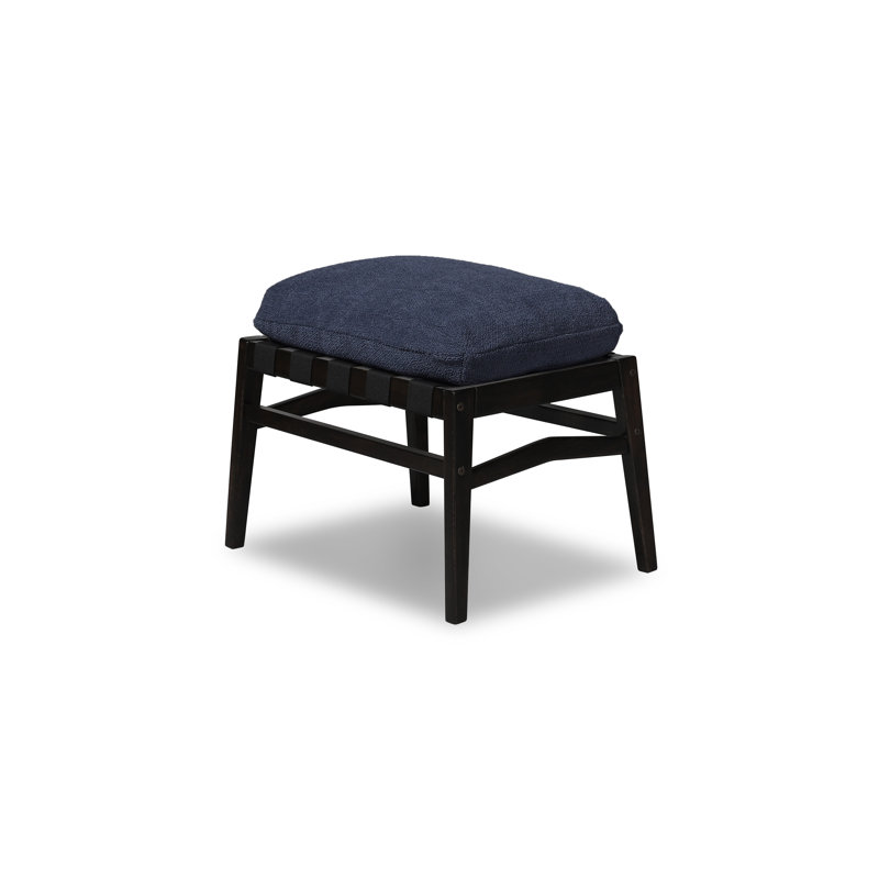 Repose-pieds Mid Century, Bleu indigo, Gris anthracite