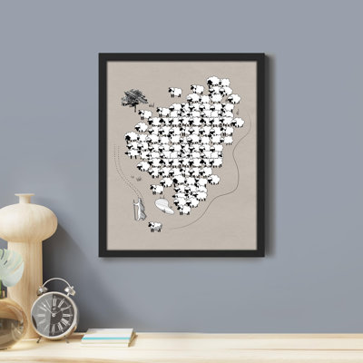 «Mouton noir et blanc fantaisiste» sur papier