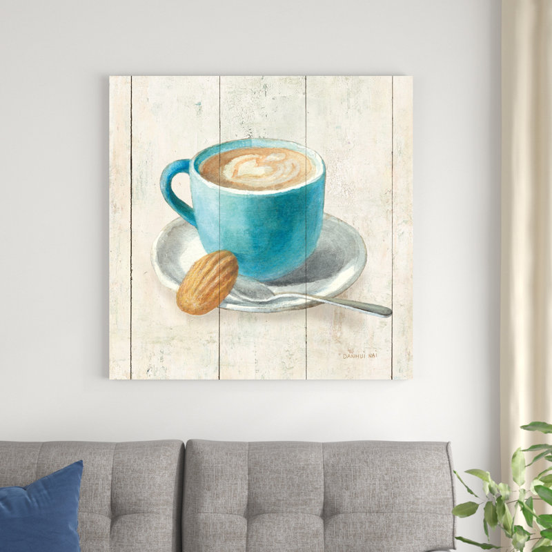 «Wake Me Up Coffee I» par Danhui Nai - peinture sur toile tendue, H 36 po x l 36 po