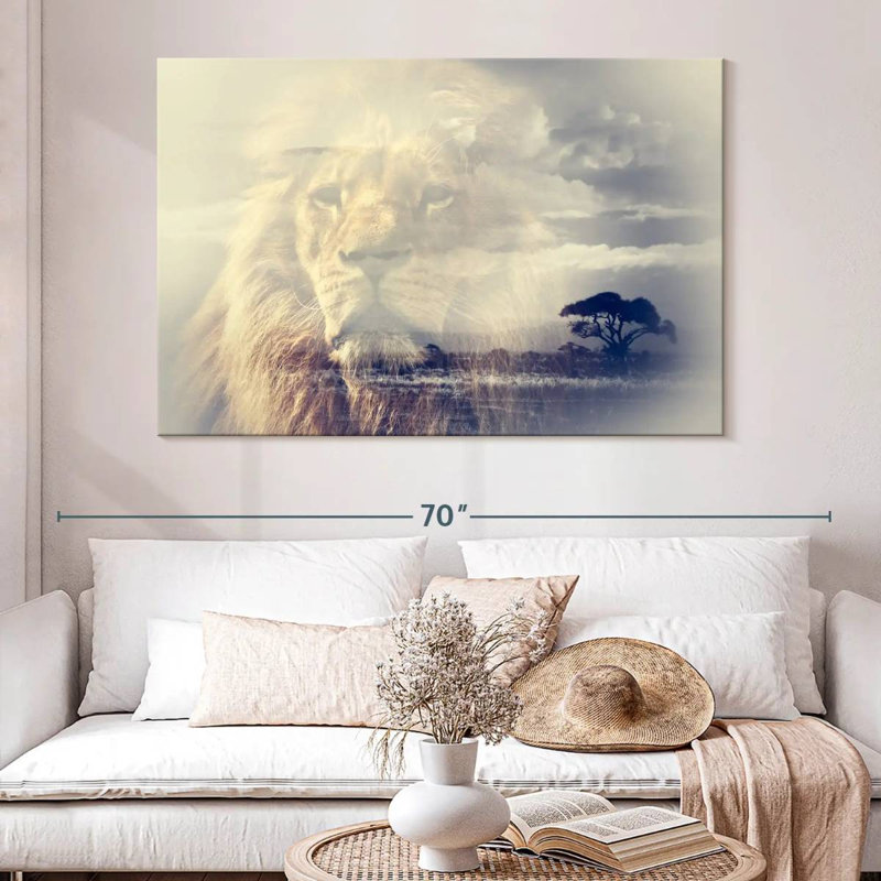 Lion Lion Of Lions, reproduction sur toile, H 34 po x l 51 po x P 1,25 po