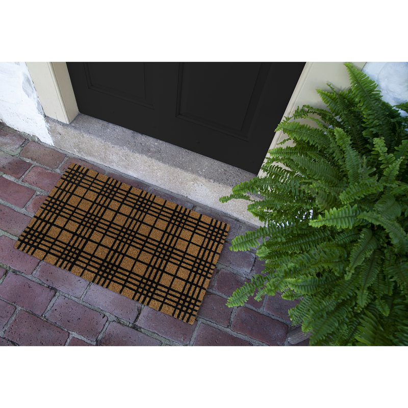 Fine Plaid Coir Doormat, 24" W x 36" L