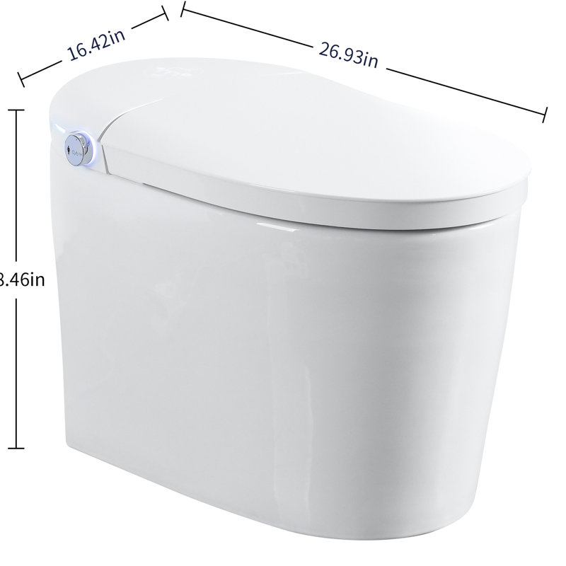 Smart Toilet, Bidet, Auto Open/Close, Automatic Flushing, Heated Seat, Bubble Wash, Multiple Wash Modes, Night , Digital Display, Foot - Operated Sensor, Battery Back Up, Nozzle Self Cleaning, Pre