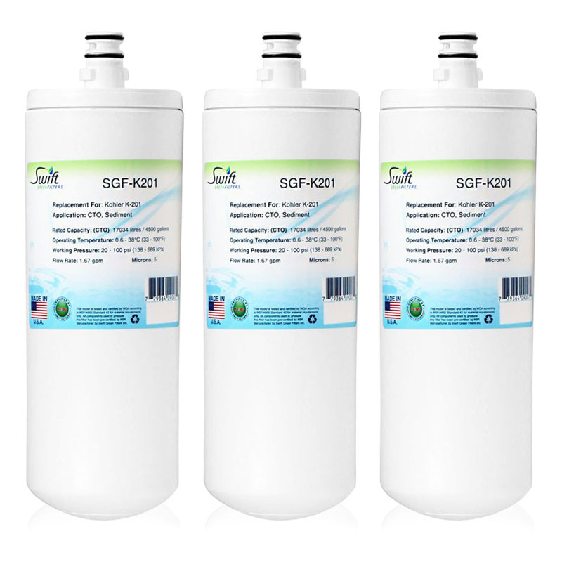Filtre à eau commercial compatible avec les filtres Swift Green de la série SGF-k201 pour k201, fabriqué aux États-Unis - paquet de 3