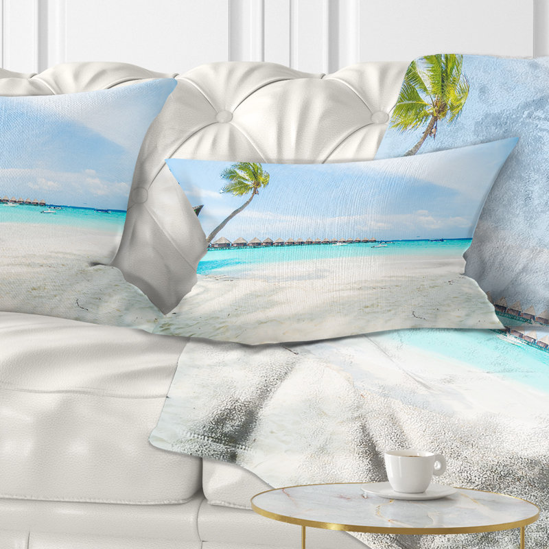 Housse de coussin rectangulaire et insert Tropical Maldives Island Seascape