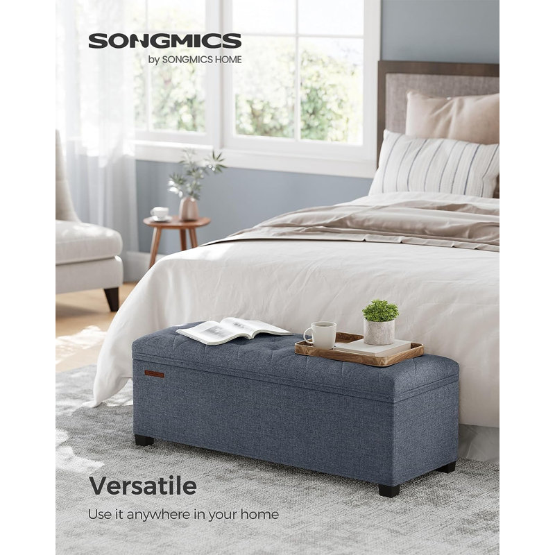 Banc de rangement rabattable, Bleu denim clair