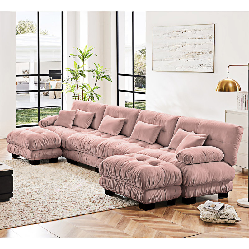 Canapé modulaire modulaire avec repose-pieds convertible