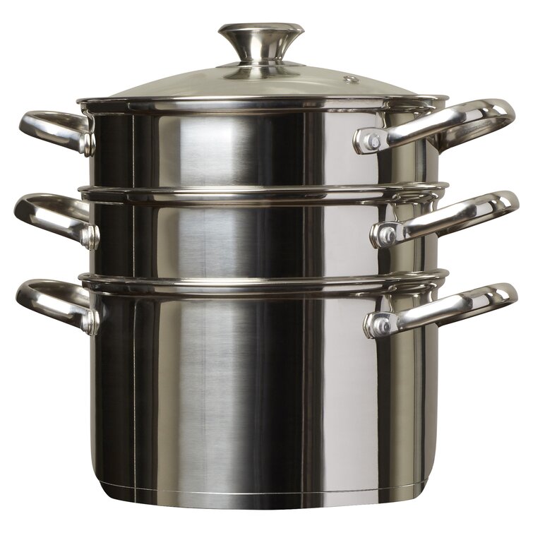 Steamer Pot for Cooking 11 inch, Steam Pots with Lid 2-tier Multipurpose  Stainless Steel Steaming Pot Cookware with Handle for Vegetable