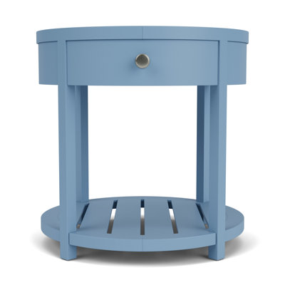 Kishia Blue Round End Table