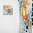 Gyan Gold Turquoise Geometric Reflections - Modern Velvet Curtain - Room Darkening - 1 panel-156465838