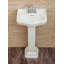 Lavabo de salle de bain ovale sur pied en porcelaine vitrifiée de 27,5 po avec débordement Roosevelt-46019664-20111640-20131715