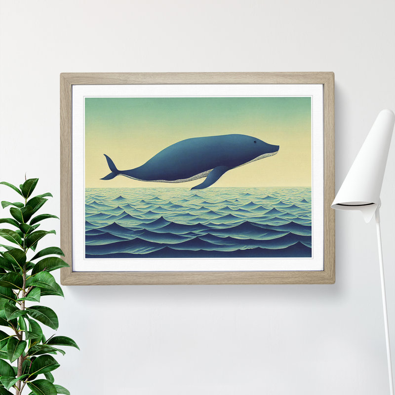 Whale Art Vol.4 - Framed Print, 34cm H x 46cm W x 2cm D, Oak Framed