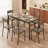 Ymani 7-Piece Rectangular Dining Set with Metal Frame and Storage Rack-1166473291-1166473290