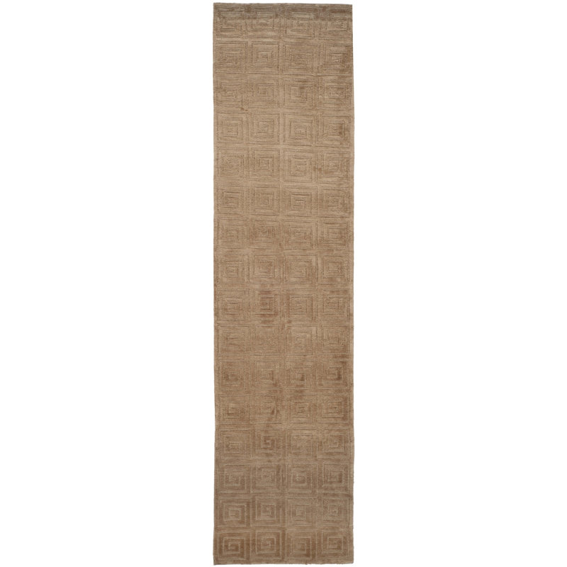 Tapis tibétain en laine noué à la main, Tapis de couloir 2 pi 6 po x 10 pi