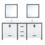 Ensemble de meuble-lavabo double l 72 po x P 22 po avec dessus blanc, miroirs 30 po et robinet chromé Ziva-841377839-932800457