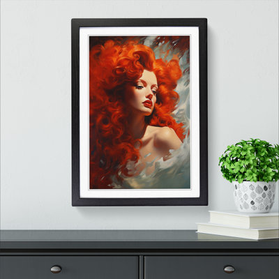 Red Headed Woman Classicism No.2 - Single Picture Frame Print on Wood