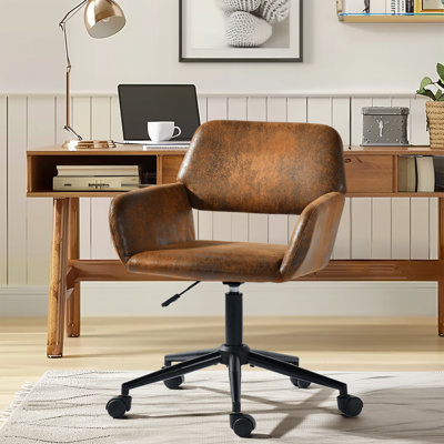  Chaise de travail ergonomique pivotante à 360 ° Hurrem, chaise de bureau réglable en hauteur avec support lombaire pour bureau à domicile