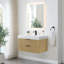 Livia 36" Wall-mounted Single Bathroom Vanity with White Artificial Drop-in Sink with Mirror