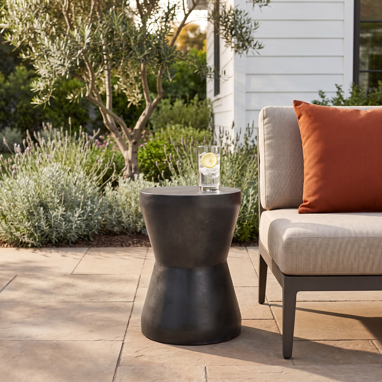 Zenni 12" Patio Side Table, Black