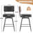 Set Of 2 Leather Swivel Bar Stools With  Comfortable Upholstered For Kitchen Island Dining Area In Black-876486594