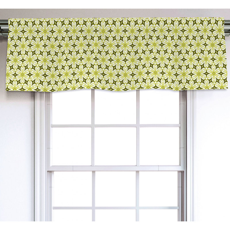 Sateen Floral Ruffled Window Valance