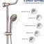 Douche de salle de bain avec 5 porte-savon et portable, installation facile, système nickel brossé, main et installation