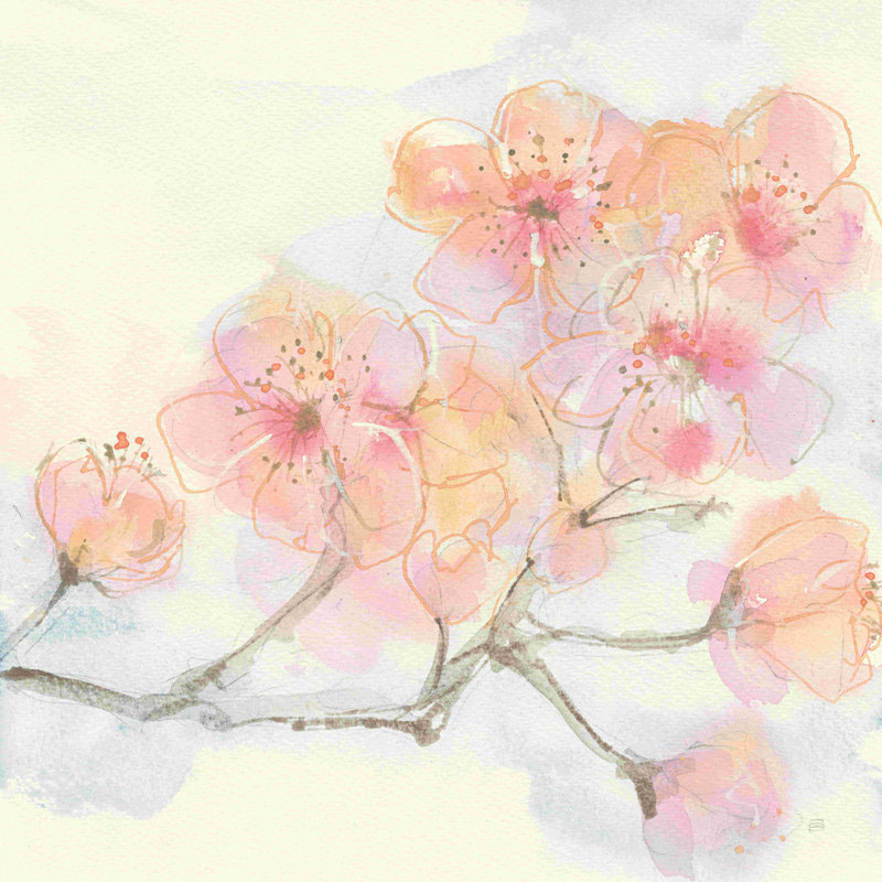 Fleurs roses III, H 20 po x l 20 po