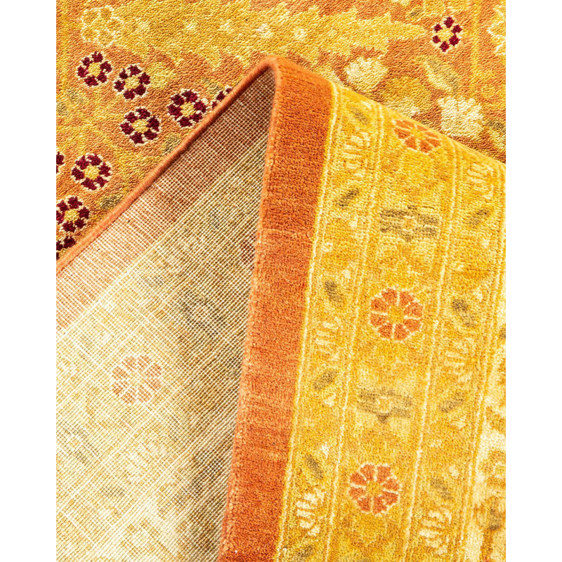 Tapis unique noué à la main Staka - bronze, 8 pi 1 po x 10 pi 3 po Staka
