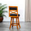 Tabouret de 24 po de hauteur comptoir, finition naturelle, siège en tissu gris anthracite, tabouret avec finition et large éventail de mouvements-70574328