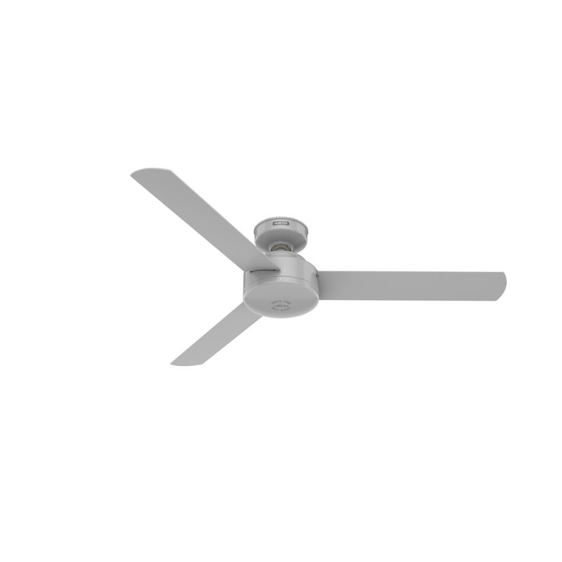 Presto 52" Modern Minimalist 3 - Blade Indoor Ceiling Fan with Wall Control, Gray