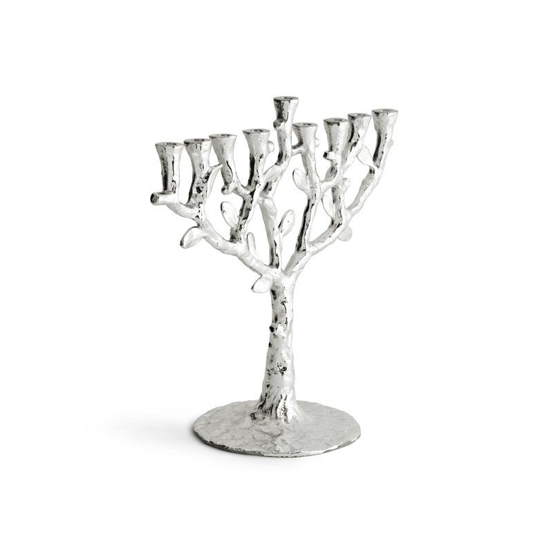 Tree of Life Menorah, Silver