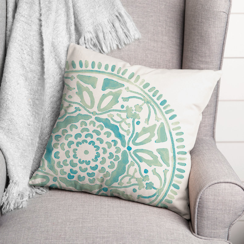 Housse et insert de coussin extérieur d'extérieur, Bleu, Floral 5