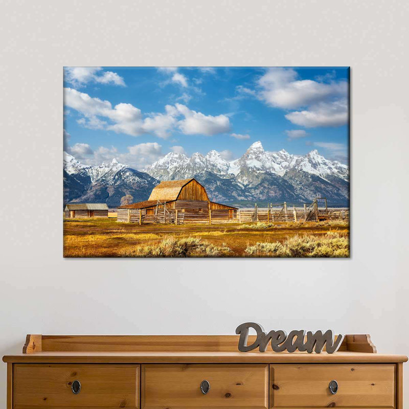 Impression sur toile Teton Range Moulton Barn, H 16 po x l 24 po x P 1,25 po
