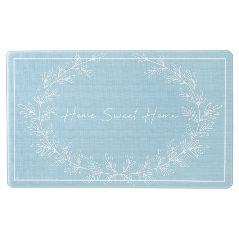 Tapis de cuisine MARTHA STEWART Bloomfield Home Sweet Home bleu 18 po x 30 po, Bleu, Rectangle 1 pi 6 po x 2 pi 6 po