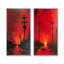Red Power Lines To The Darkness I - Ensemble de 2 pièces d'art mural Power Lines-108124486-108124543-108124485