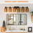 6-Light Farmhouse Dimmable Vanity Light, Handwoven Rattan Shades, Matte Black Metal Backplate-236771117