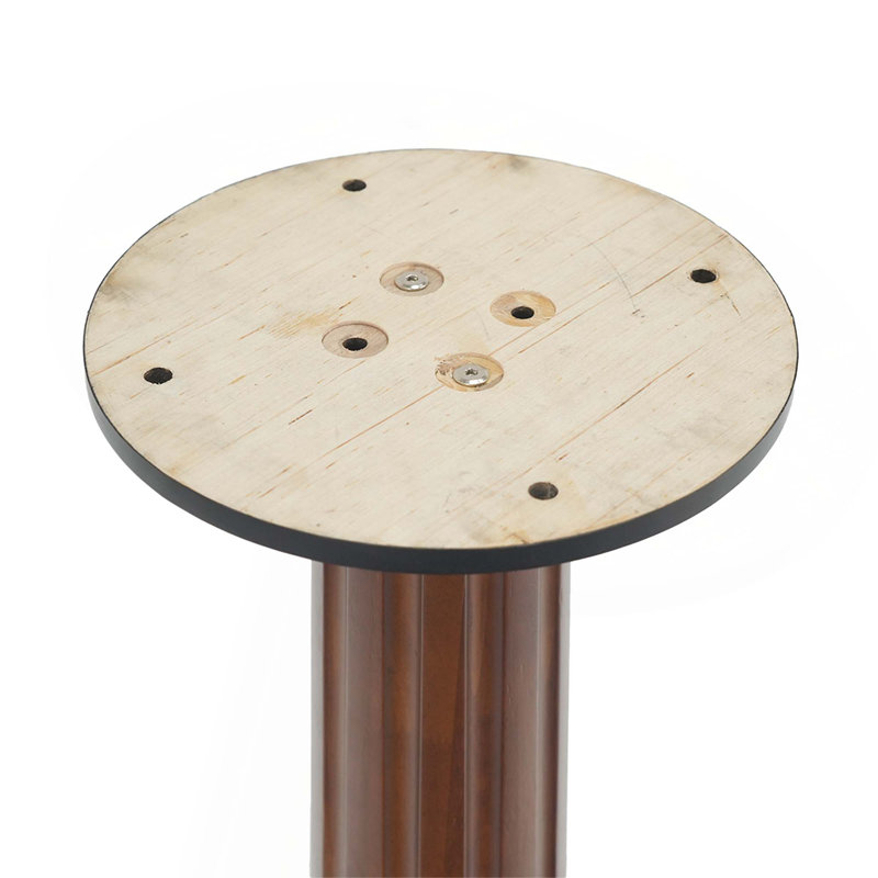Table de salle à manger contemporaine en pierre frittée 33,5 "pour 2 personnes avec un pied piédestal rond en bois et une base dorée pour les petits espaces