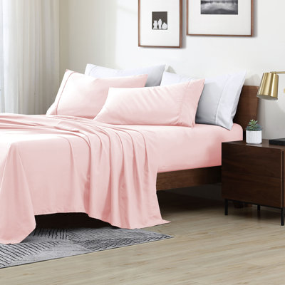 Swift Home Ultra-Soft 4-Piece Sheet Set - Essential 1800 Series Microfiber - Fits Mattress up to 14" Thick - Peach Fuzz, Durable, Easy Care