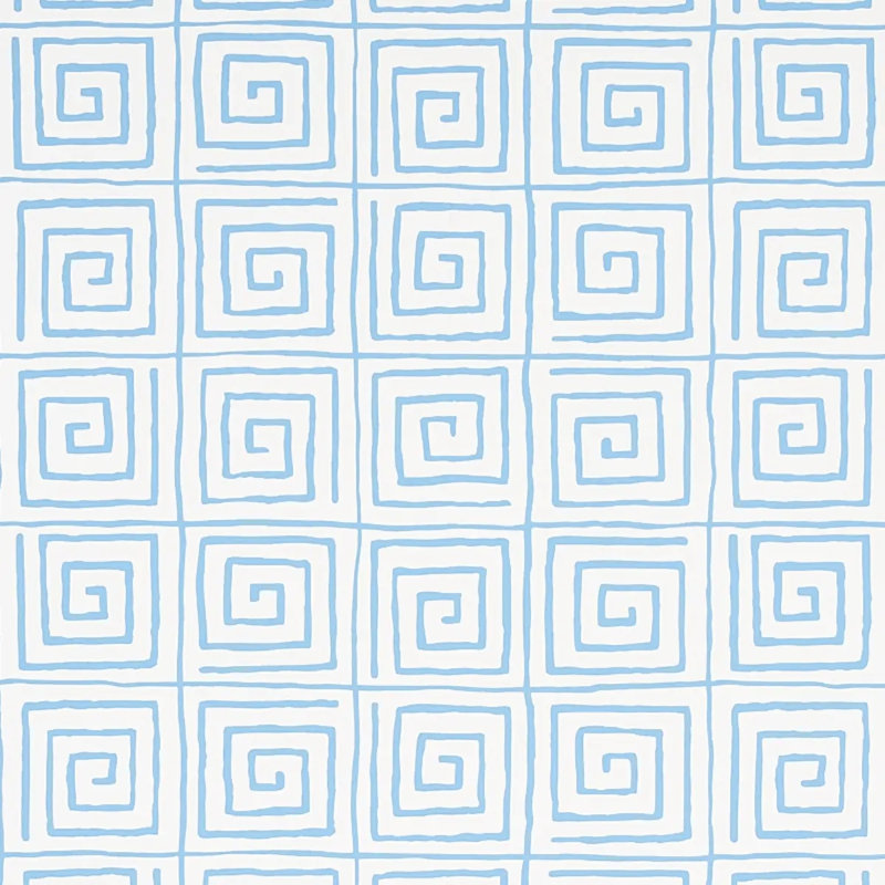 Schumacher x Cristina Buckley Trousdale Wallpaper, Aqua