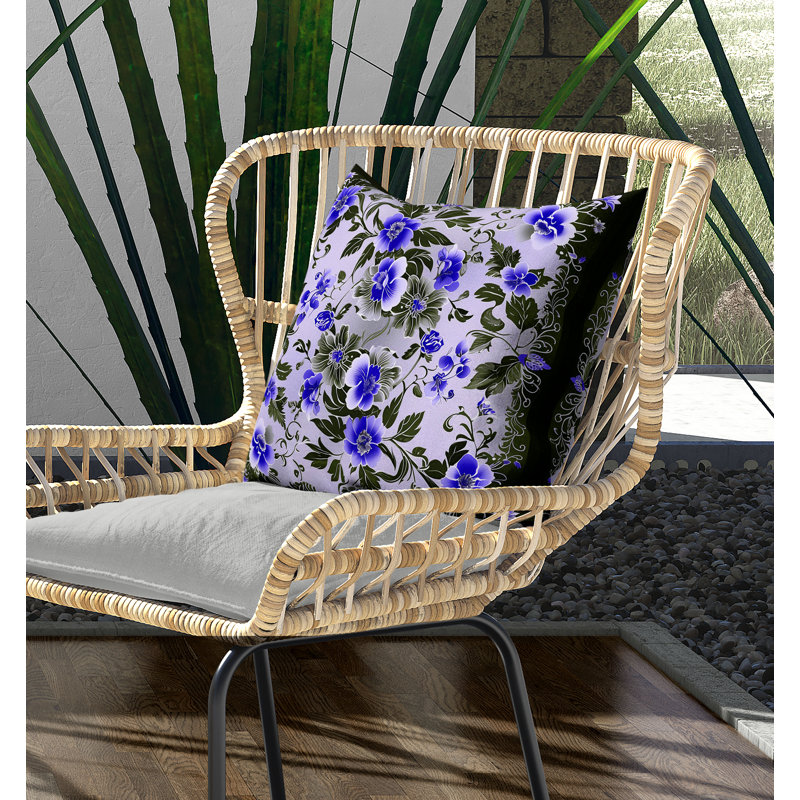 Coussin réversible Flower Hub, H 20 po x l 20 po