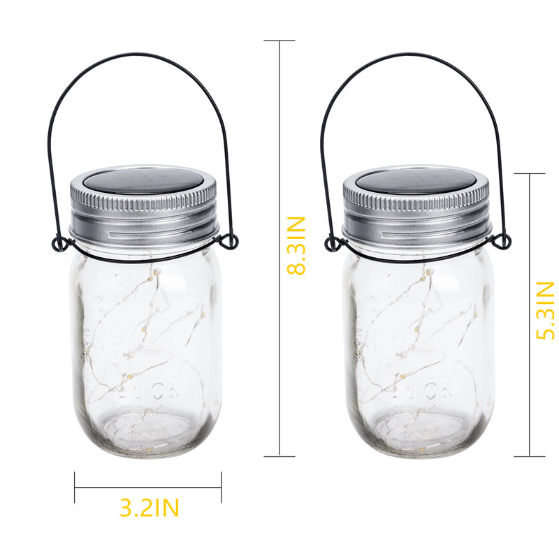 5.3'' Solar Powered LED Mason Jar Lanterns, Set of 6