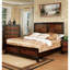 Lit double moderne / noyer en bois massif avec tête de lit style transitionnel et couleur de style contemporain