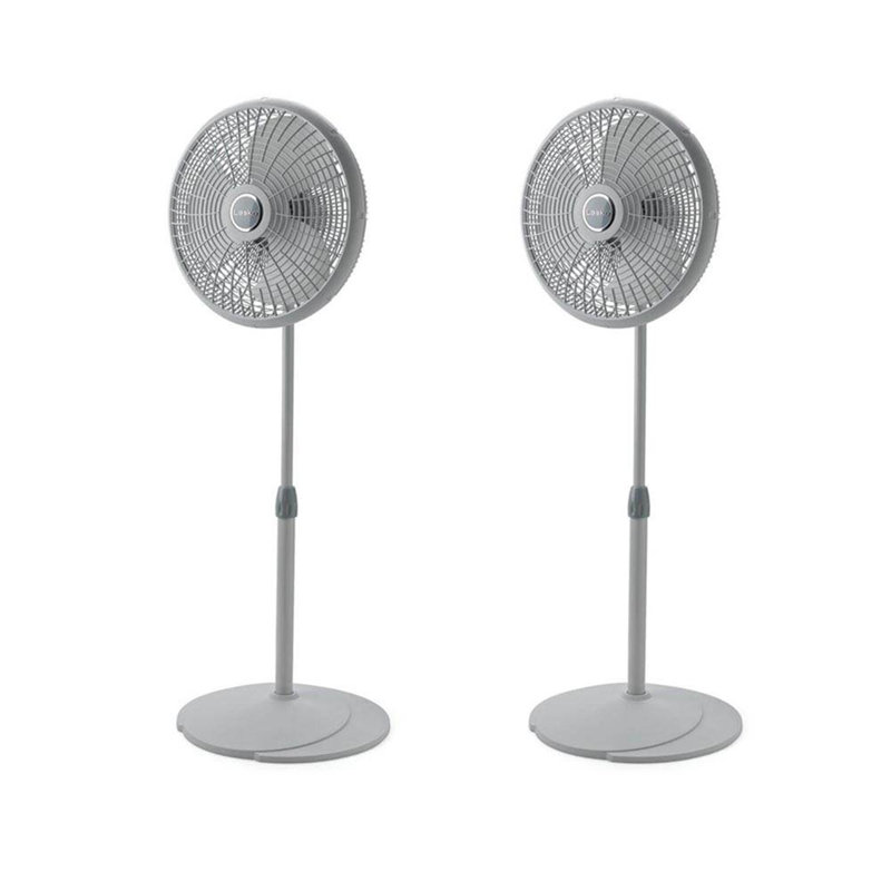 Lasko 16 Inch 3 Speed Adjustable Oscillating Performance Pedestal Fan, 2 Pack