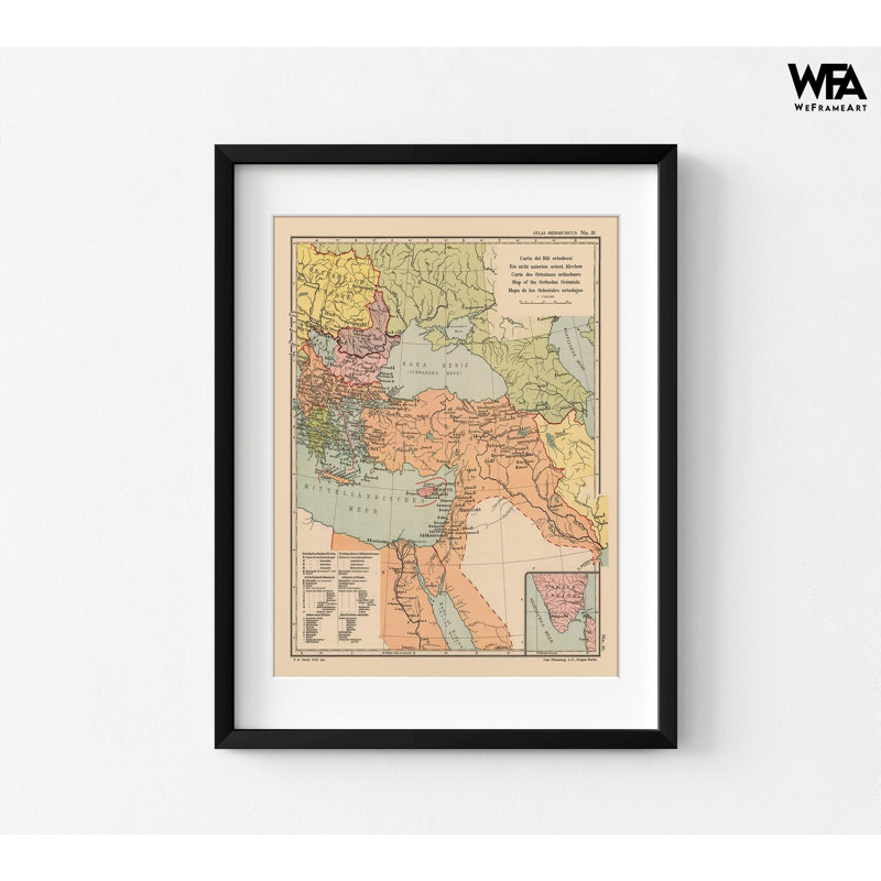 Orthodox Orientals Middle East - Streit 1913, bibliothèque, décoration murale, impression d'affiche de bibliothèque, affiche de carte de maison de campagne rustique
