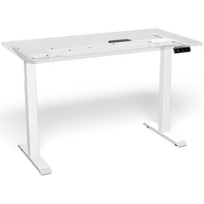 HomeOne Standing Desk Frame Only – Dual-Motor Electric Height Adjustable Desk Base (Frame Only, Tabletop Not Included), 3 Memory Presets, USB Charging, White